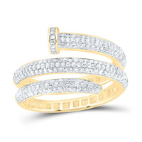 Yellow Gold Natural Diamond Nail Ring - 5/8 Carat Total Diamond Weight