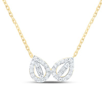 Yellow Gold Natural Diamond Necklace (18 Inch) - 1/5 Carat Total Diamond Weight