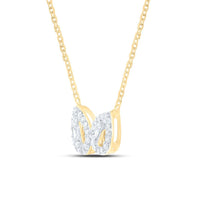 Yellow Gold Natural Diamond Necklace (18 Inch) - 1/5 Carat Total Diamond Weight