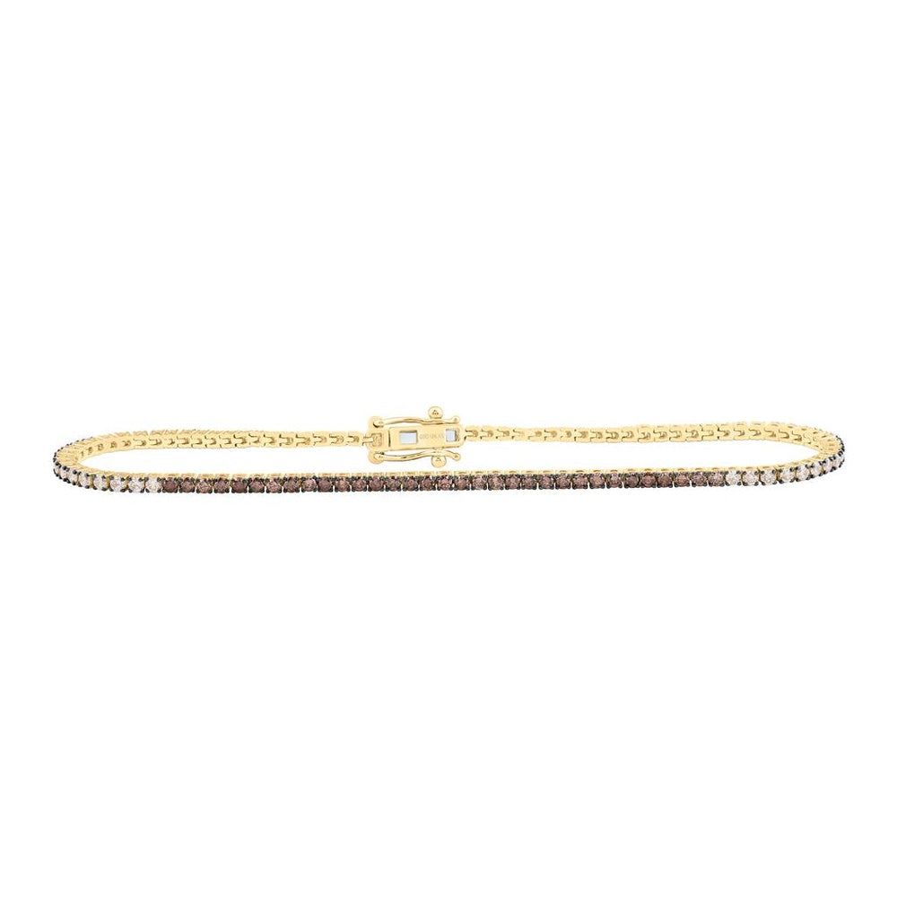 Yellow Gold Natural Diamond Ombre Diamond Tennis Bracelet (7 Inch) - 1 3/4 Carat Total Diamond Weight