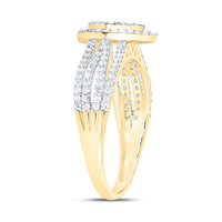 Yellow Gold Natural Diamond Pear Ring - 1/2 Carat Total Diamond Weight