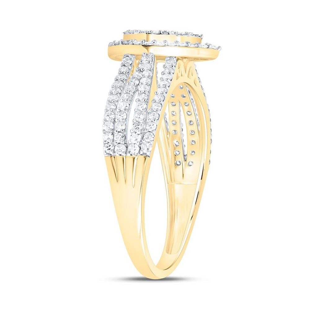 Yellow Gold Natural Diamond Pear Ring - 1/2 Carat Total Diamond Weight