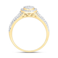 Yellow Gold Natural Diamond Pear Ring - 1/2 Carat Total Diamond Weight