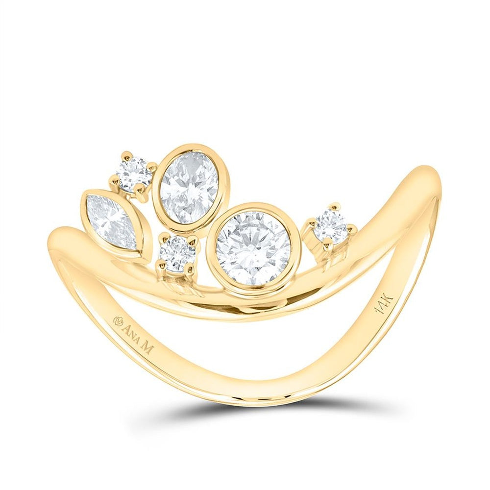 Yellow Gold Natural Diamond - Ring - 1/2 Carat Total Diamond Weight