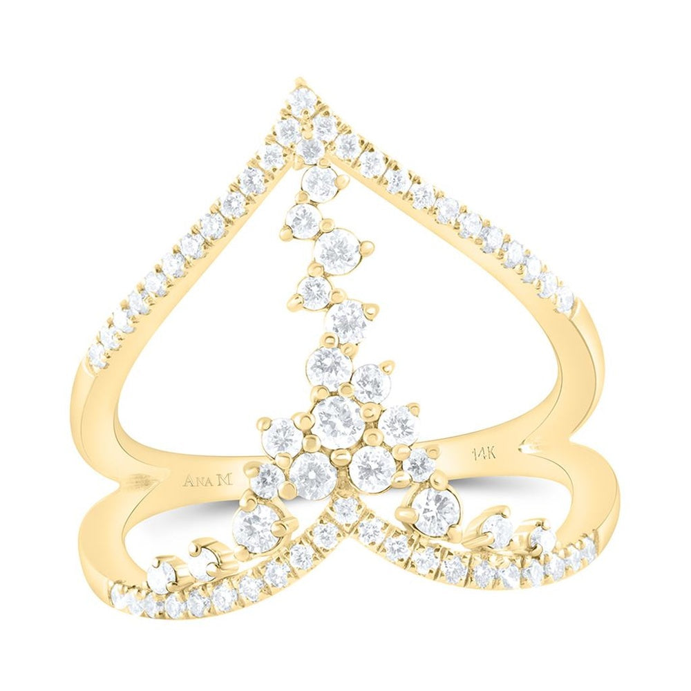 Yellow Gold Natural Diamond - Ring - 5/8 Carat Total Diamond Weight