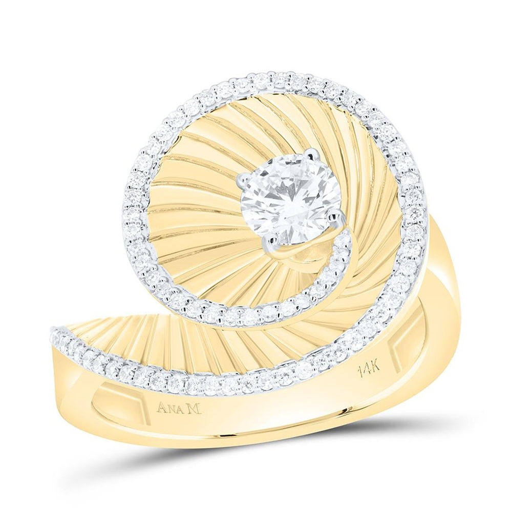 Yellow Gold Natural Diamond - Round Diamond Ring - 5/8 Carat Total Diamond Weight
