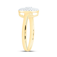 Yellow Gold Natural Diamond Round Ring - 1/3 Carat Total Diamond Weight