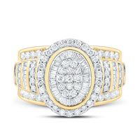 Yellow Gold Oval Diamond Ring - 1 1/2 Carat Total Diamond Weight