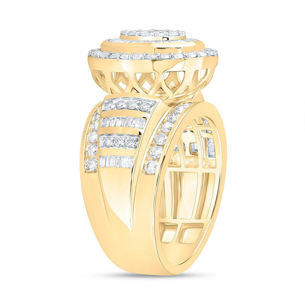 Yellow Gold Oval Diamond Ring - 1 1/2 Carat Total Diamond Weight