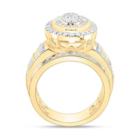 Yellow Gold Oval Diamond Ring - 1 1/2 Carat Total Diamond Weight