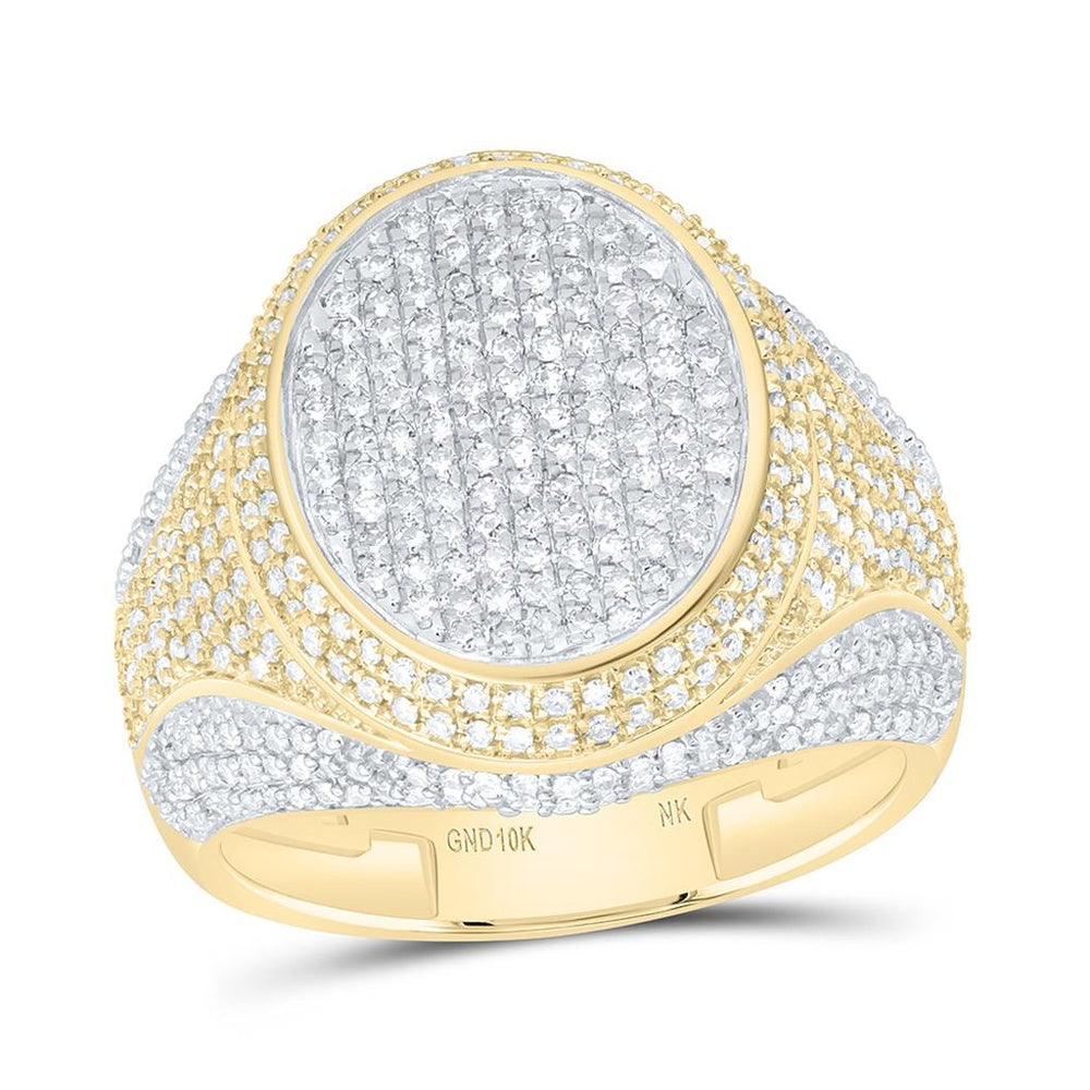 Yellow Gold Oval Diamond Ring - 1 1/3 Carat Total Diamond Weight