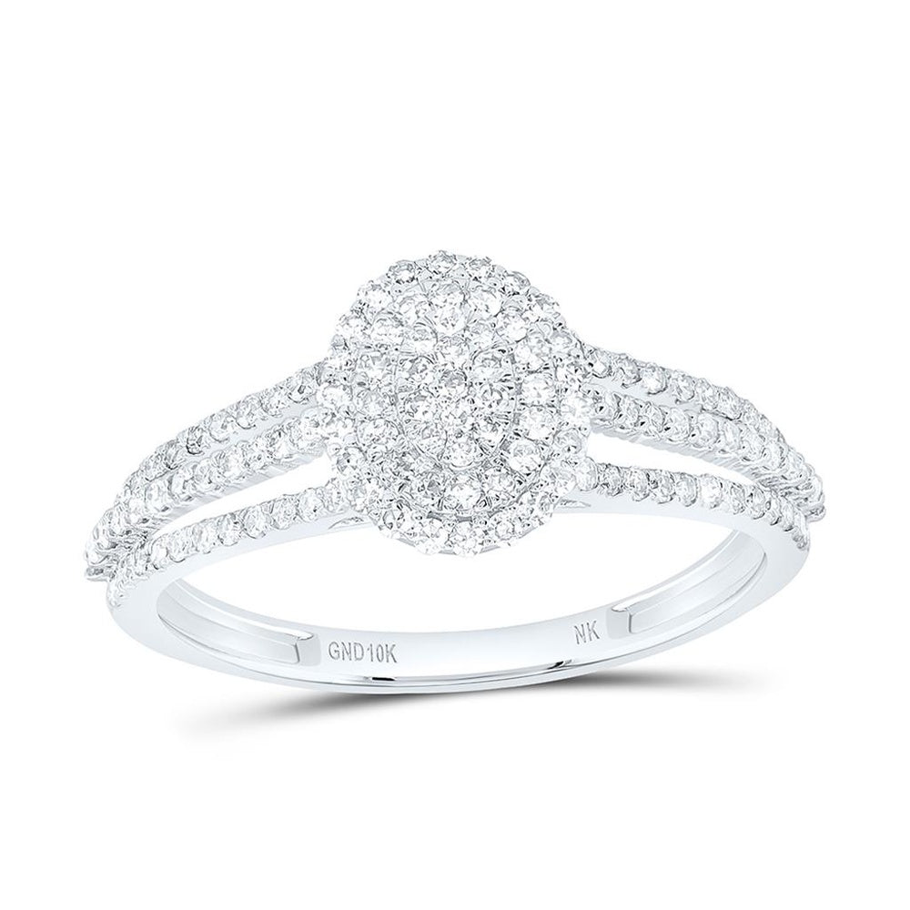 Yellow Gold Oval Diamond Ring - 1/2 Carat Total Diamond Weight