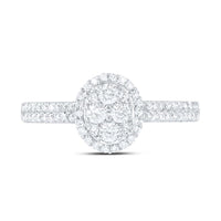 Yellow Gold Oval Diamond Ring - 1/2 Carat Total Diamond Weight
