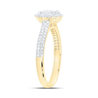 Yellow Gold Oval Diamond Ring - 1/2 Carat Total Diamond Weight