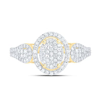 Yellow Gold Oval Diamond Ring - 1/2 Carat Total Diamond Weight