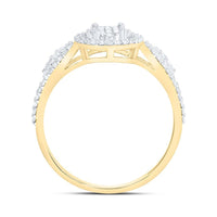 Yellow Gold Oval Diamond Ring - 1/2 Carat Total Diamond Weight
