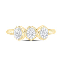 Yellow Gold Oval Diamond Ring - 1/6 Carat Total Diamond Weight