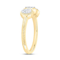 Yellow Gold Oval Diamond Ring - 1/6 Carat Total Diamond Weight