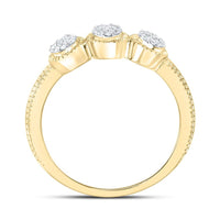 Yellow Gold Oval Diamond Ring - 1/6 Carat Total Diamond Weight