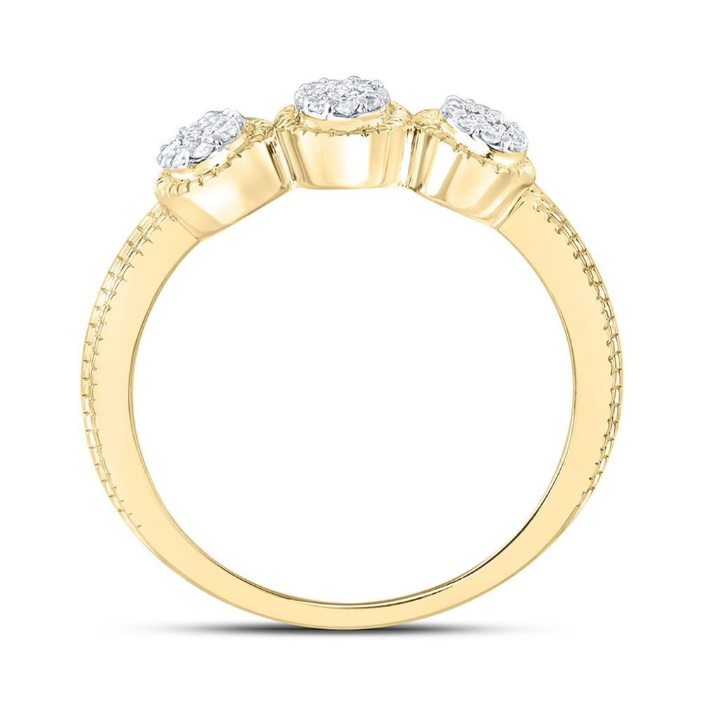 Yellow Gold Oval Diamond Ring - 1/6 Carat Total Diamond Weight
