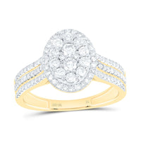 Yellow Gold Oval Diamond Ring - 3/4 Carat Total Diamond Weight