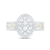 Yellow Gold Oval Diamond Ring - 3/4 Carat Total Diamond Weight