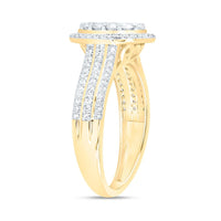 Yellow Gold Oval Diamond Ring - 3/4 Carat Total Diamond Weight
