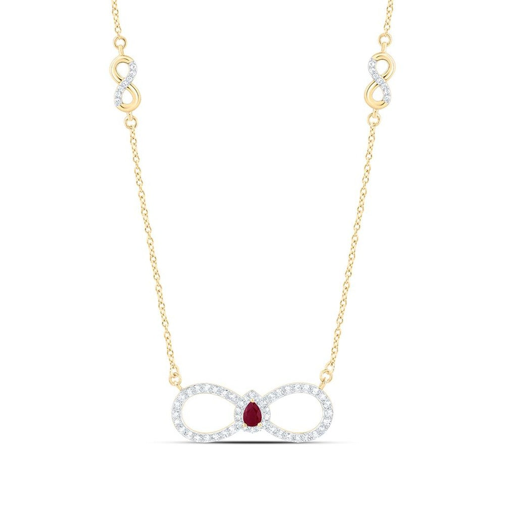 Yellow Gold Pear Diamond 18-Inch Necklace - 1/3 Carat Total Diamond Weight