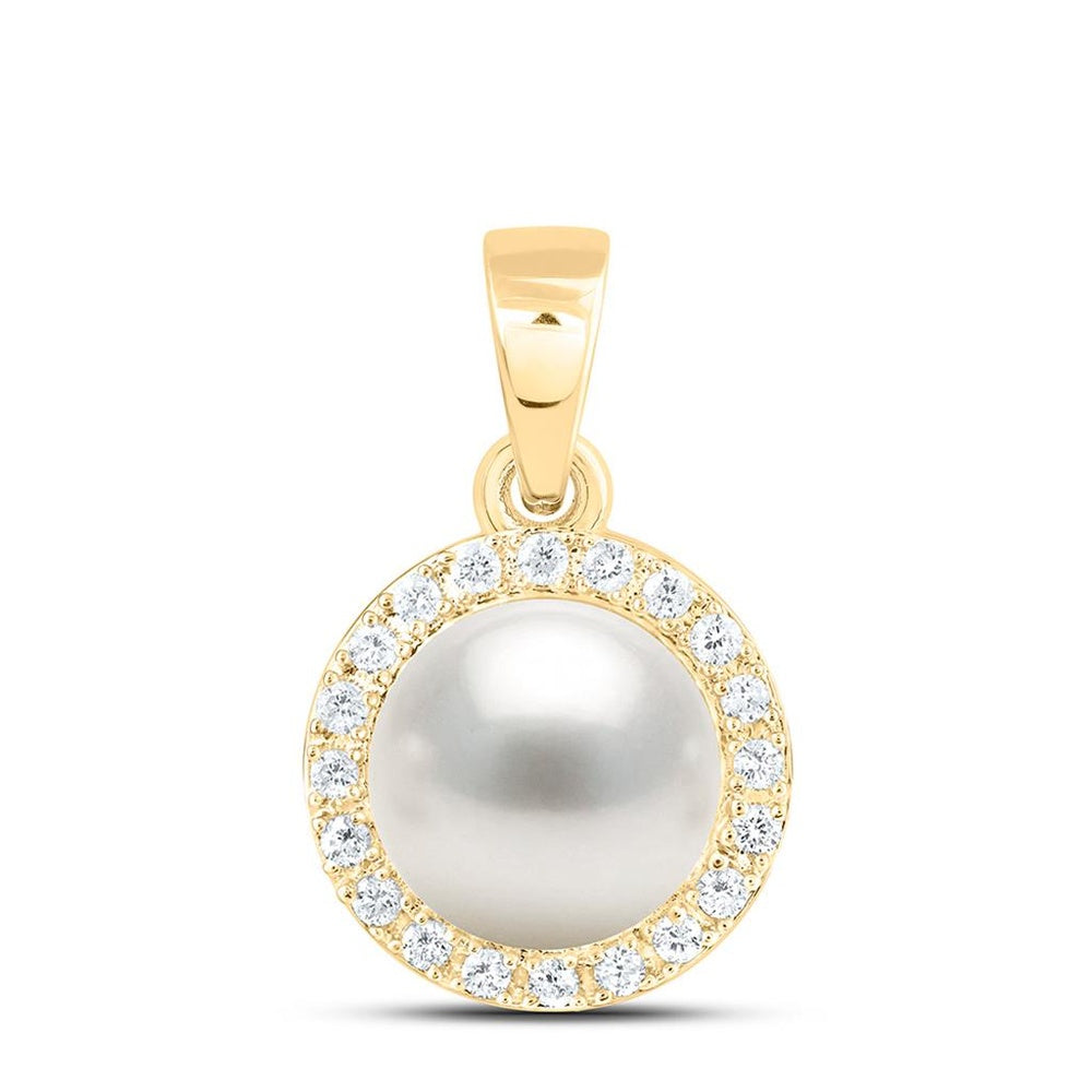 Yellow Gold Pear Diamond Pendant - 1/10 Carat Total Gemstone Weight