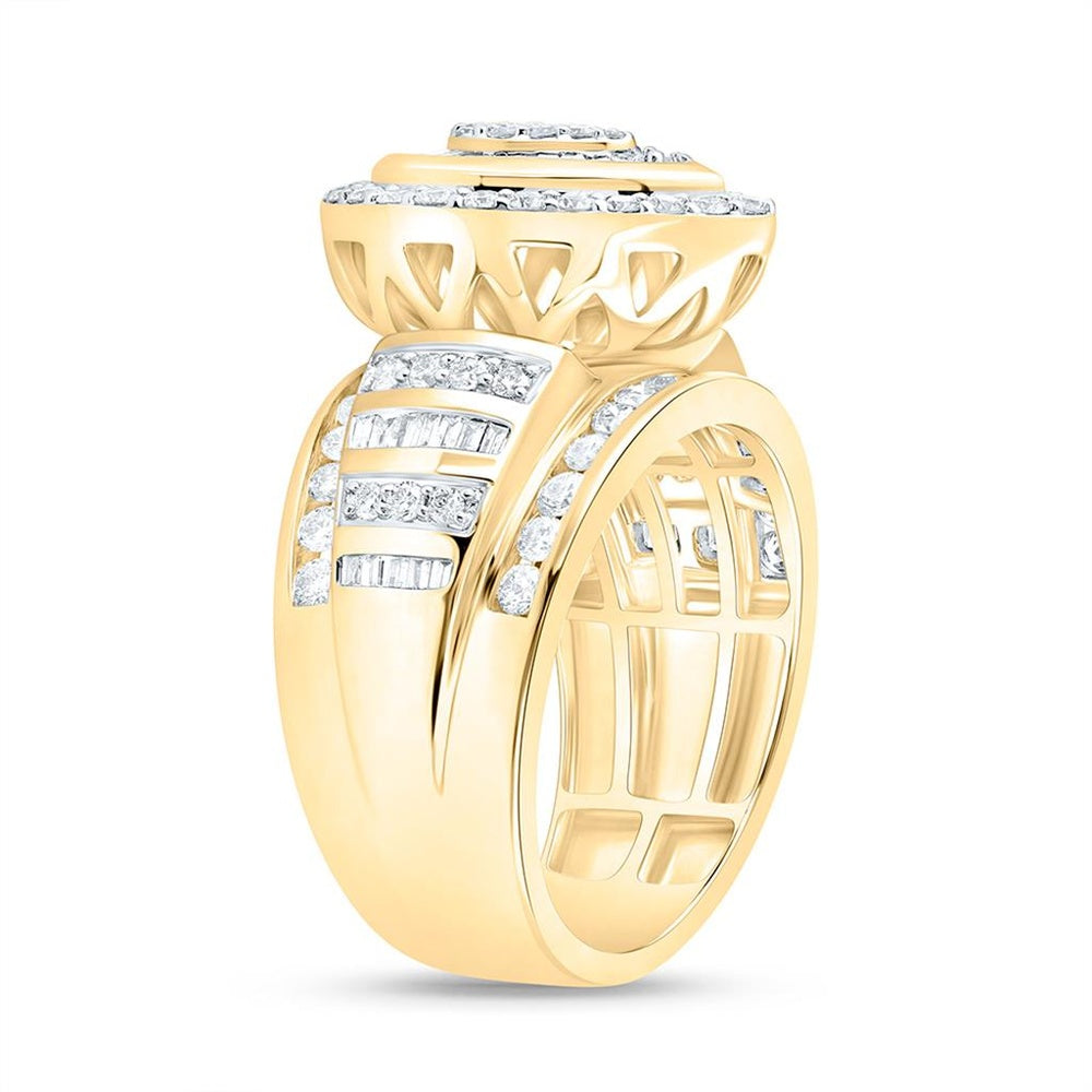 Yellow Gold Pear Diamond Ring - 1 1/2 Carat Total Diamond Weight
