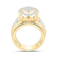 Yellow Gold Pear Diamond Ring - 1 1/2 Carat Total Diamond Weight