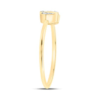 Yellow Gold Pear Diamond Ring - 1/10 Carat Total Diamond Weight