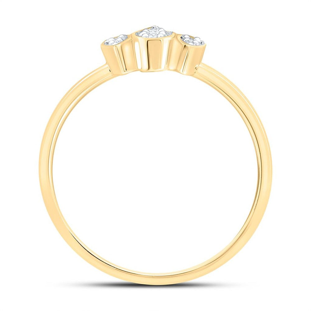 Yellow Gold Pear Diamond Ring - 1/10 Carat Total Diamond Weight