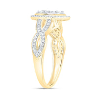 Yellow Gold Pear Diamond Ring - 1/2 Carat Total Diamond Weight