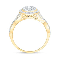 Yellow Gold Pear Diamond Ring - 1/2 Carat Total Diamond Weight