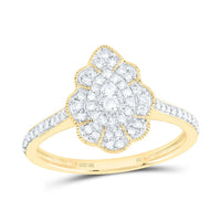 Yellow Gold Pear Diamond Ring - 1/3 Carat Total Diamond Weight