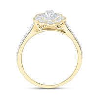 Yellow Gold Pear Diamond Ring - 1/3 Carat Total Diamond Weight