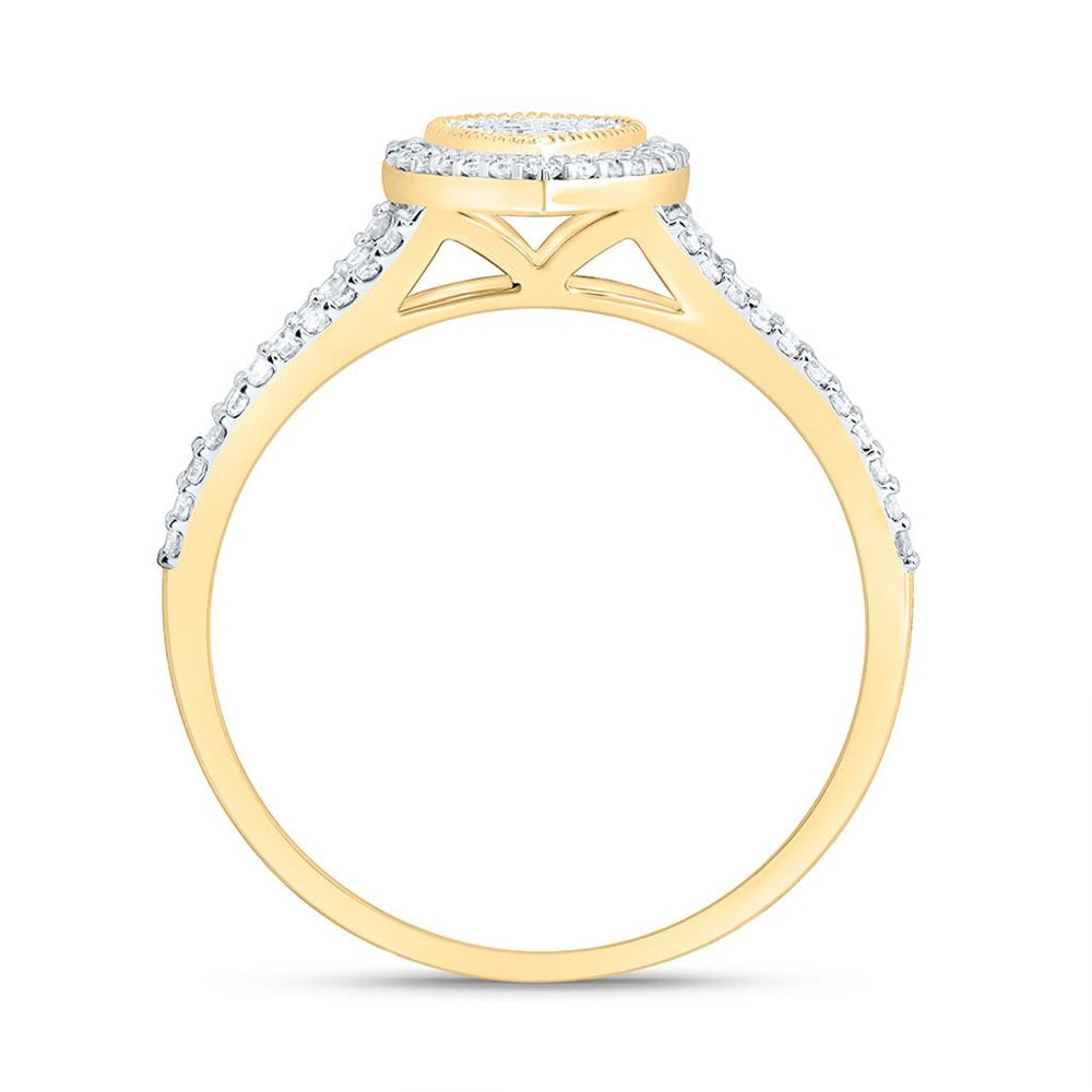 Yellow Gold Pear Diamond Ring - 1/3 Carat Total Diamond Weight