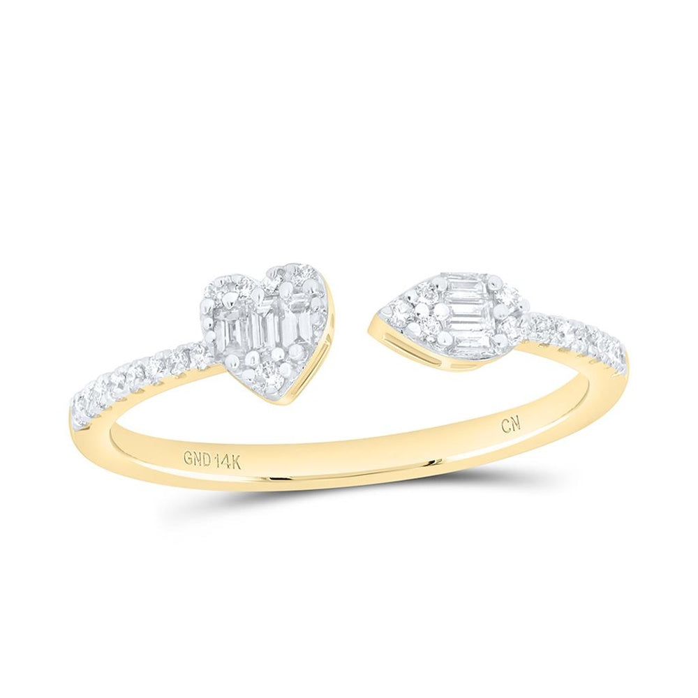 Yellow Gold Pear Diamond Ring - 1/5 Carat Total Diamond Weight