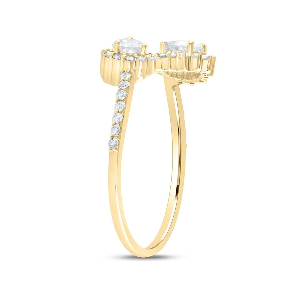 Yellow Gold Pear Diamond Ring - 3/4 Carat Total Diamond Weight