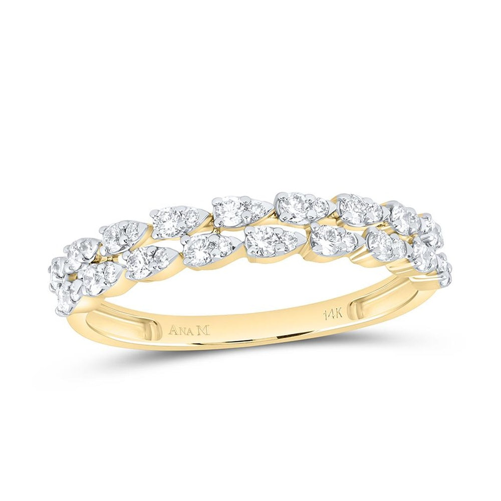 Yellow Gold Pear Diamond Ring - 3/8 Carat Total Diamond Weight