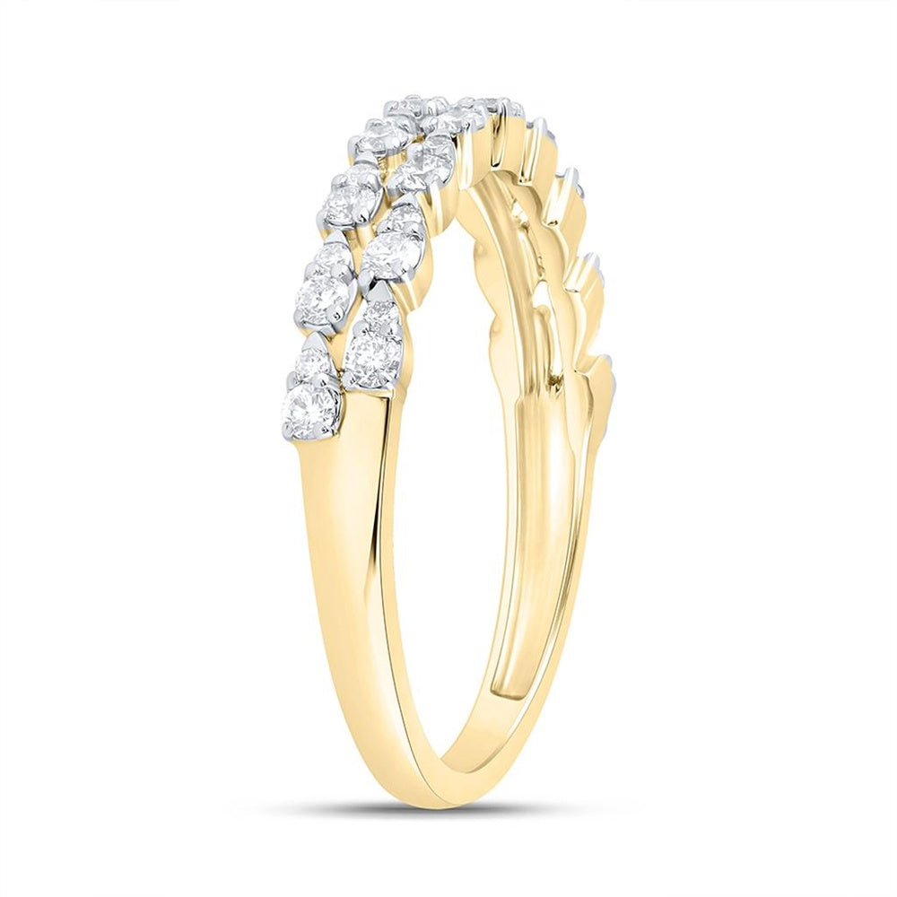 Yellow Gold Pear Diamond Ring - 3/8 Carat Total Diamond Weight