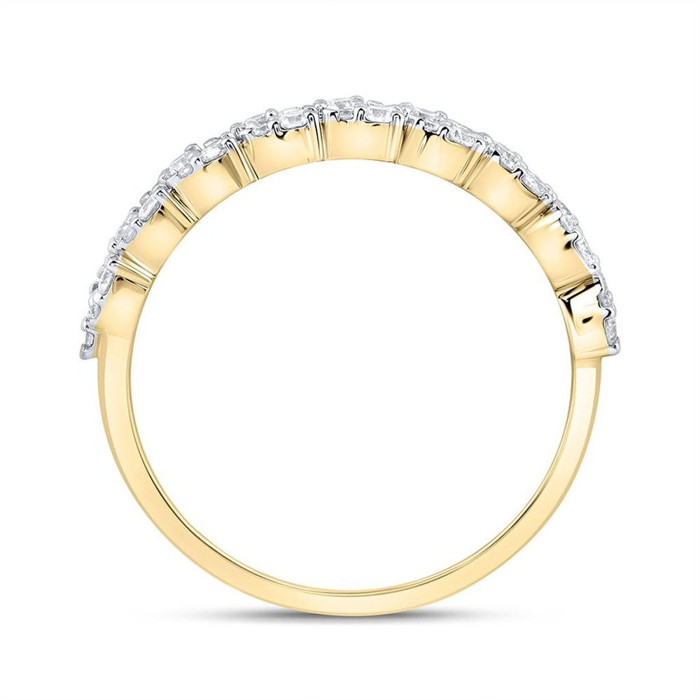 Yellow Gold Pear Diamond Ring - 3/8 Carat Total Diamond Weight