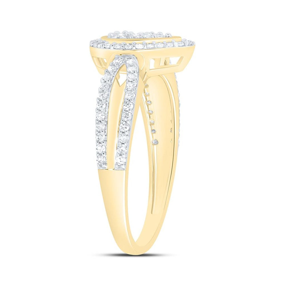 Yellow Gold Pear Diamond Ring - 3/8 Carat Total Diamond Weight