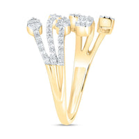 Yellow Gold Pear Diamond Ring - 3/8 Carat Total Gemstone Weight