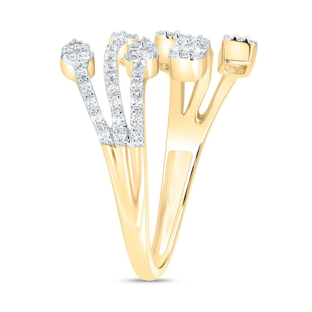Yellow Gold Pear Diamond Ring - 3/8 Carat Total Gemstone Weight