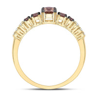 Yellow Gold Round Brown and White Diamond Ring - 5/8 Carat Total Diamond Weight