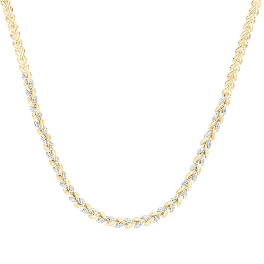 Yellow Gold Round Diamond 17-Inch Necklace - 1 1/4 Carat Total Diamond Weight