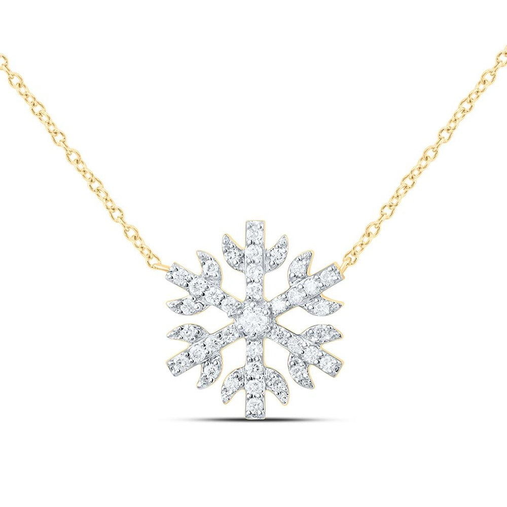 Yellow Gold Round Diamond 17-Inch Necklace - 1/4 Carat Total Diamond Weight