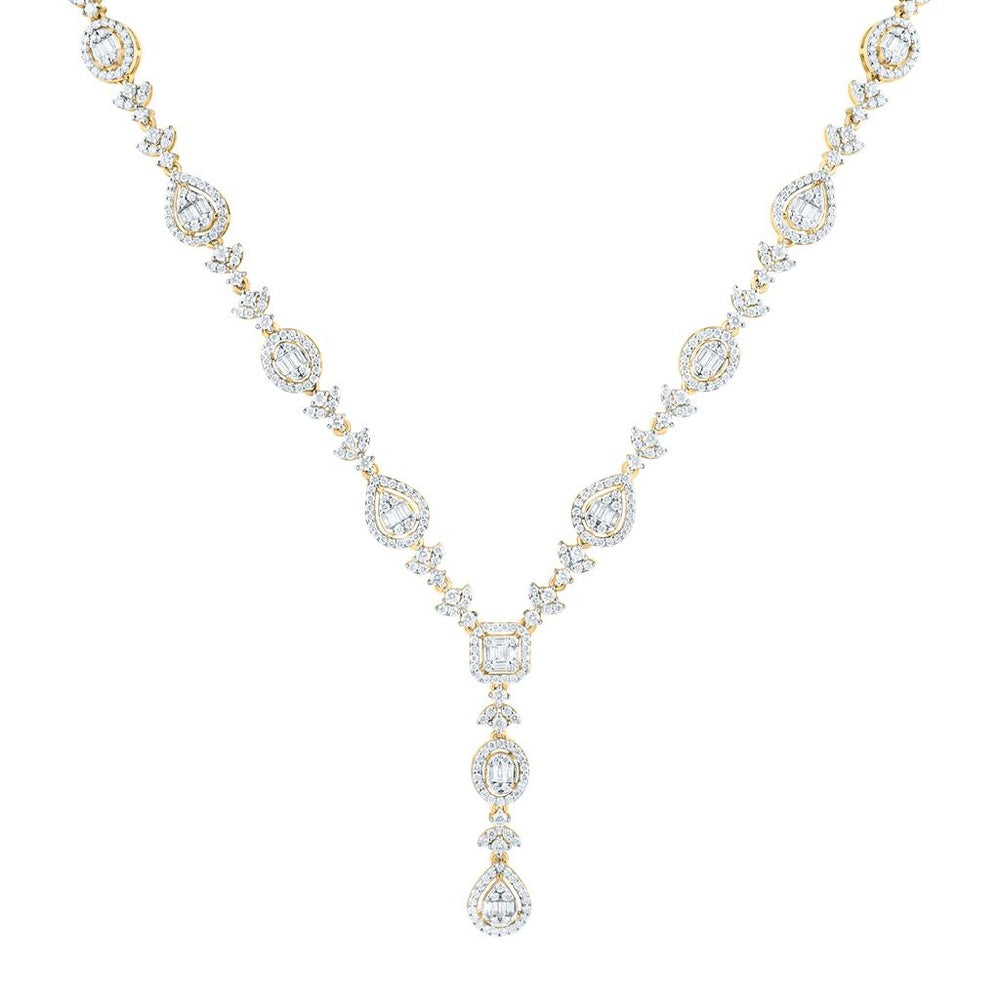 Yellow Gold Round Diamond 17-Inch Necklace - 4 5/8 Carat Total Diamond Weight